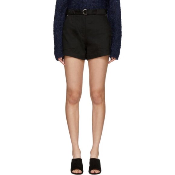 Rag & Bone Lora Belted Shorts Womens 2 Black High Rise Slim Cotton 2.5 Inseam - Picture 13 of 13